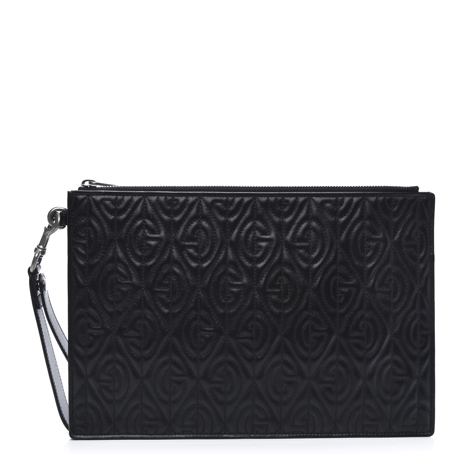 Gucci Calfskin G Rhombus Quilted Documents Holder Black 1 of 9