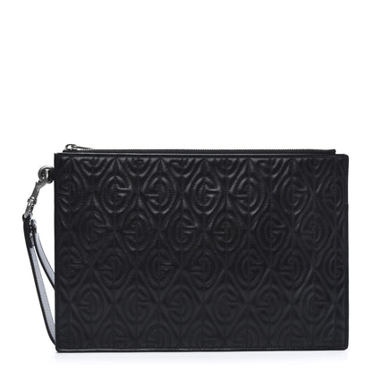 Gucci Calfskin G Rhombus Quilted Documents Holder Black 1 of 9