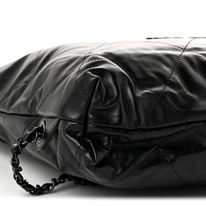 Chanel Shiny Calfskin Quilted Chanel 22 Backpack So Black 9 of 10