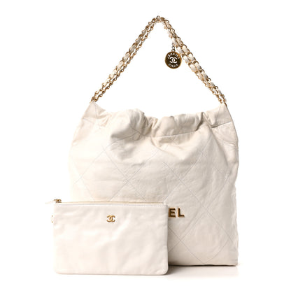Chanel Shiny Calfskin Quilted Chanel 22 White 3 of 11