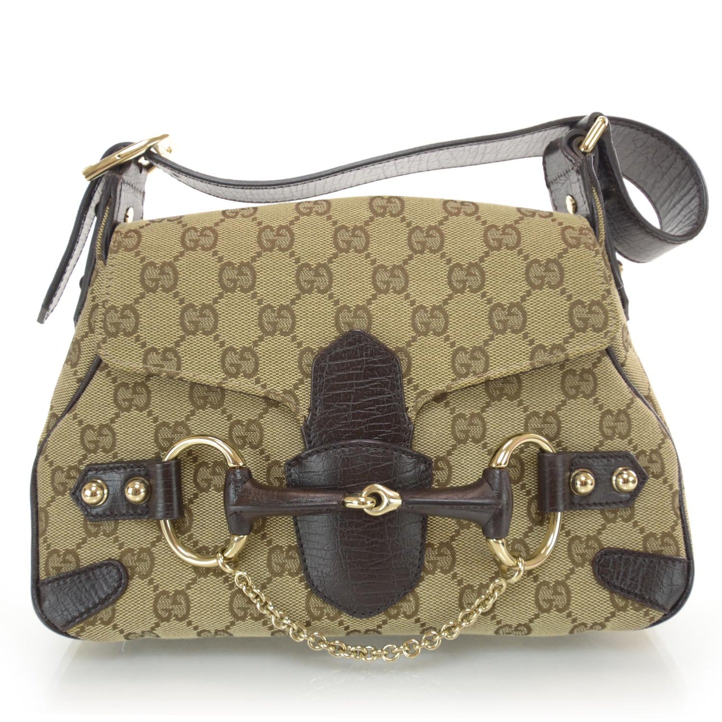 Monogram Horsebit Flap Bag Ebony