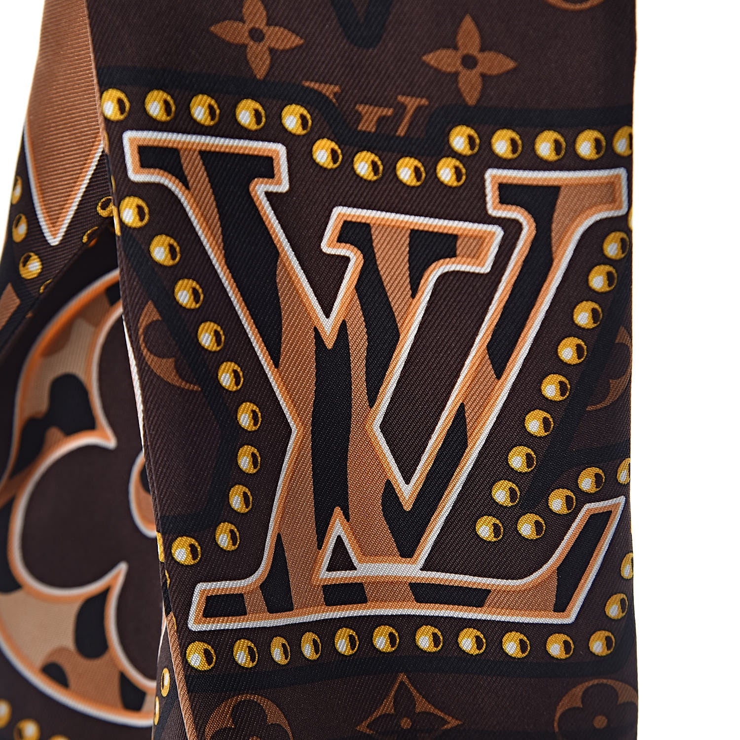 Louis Vuitton Silk Monogram LV World Bandeau Brown 5 of 5