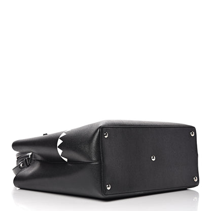 Fendi Vitello Elite Studded Monster Medium 2Jours Tote Black 4 of 13