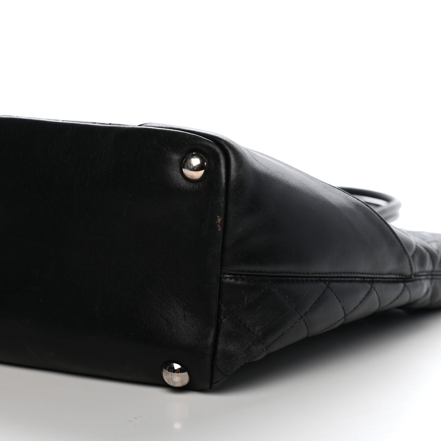 Calfskin Quilted Large Cambon Tote Black
