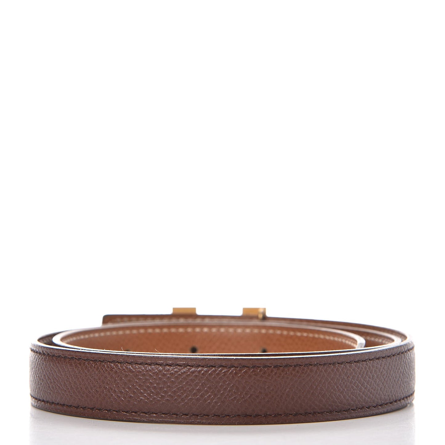 Courchevel 18mm H Belt 70 Gold Chocolate