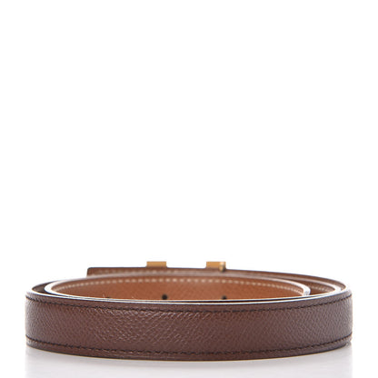 Hermes Courchevel 18mm H Belt 70 Gold Chocolate 4 of 7
