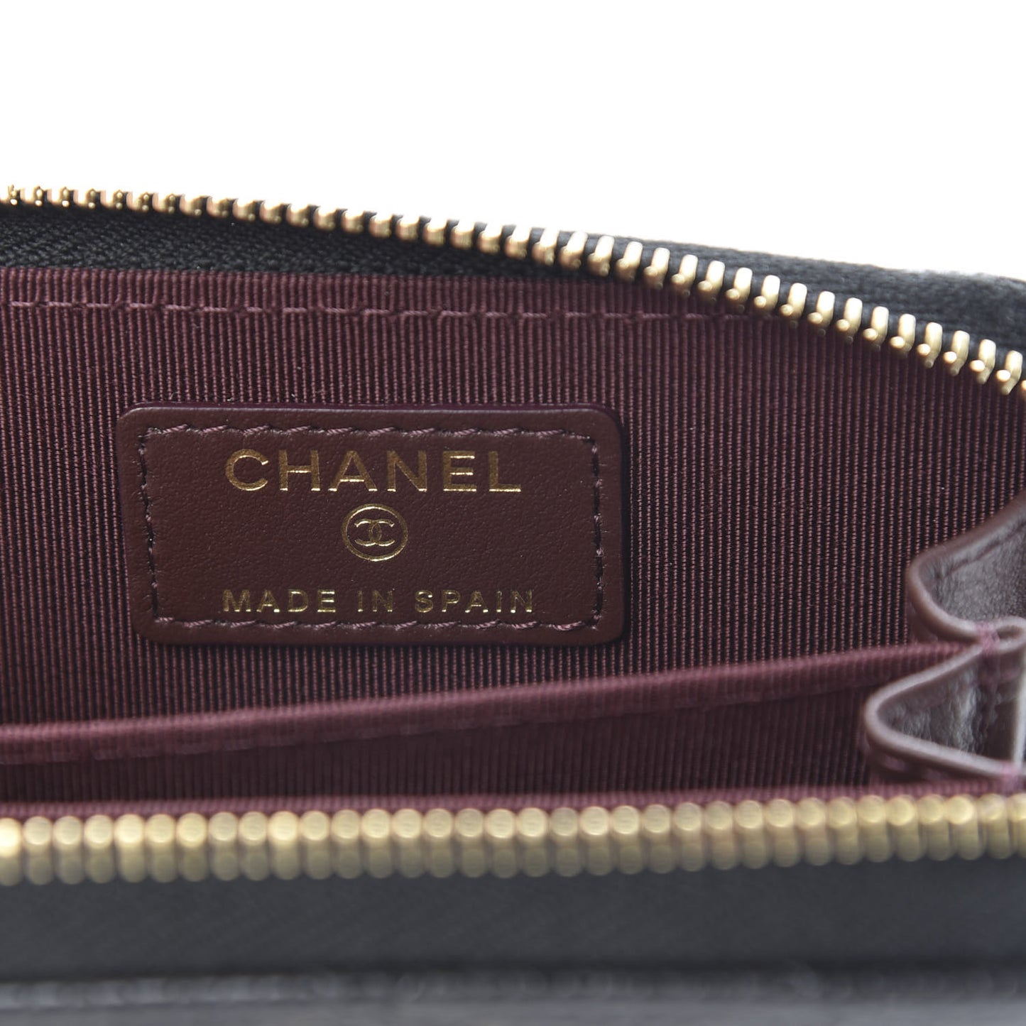 Caviar Quilted Zip Coin Purse Black