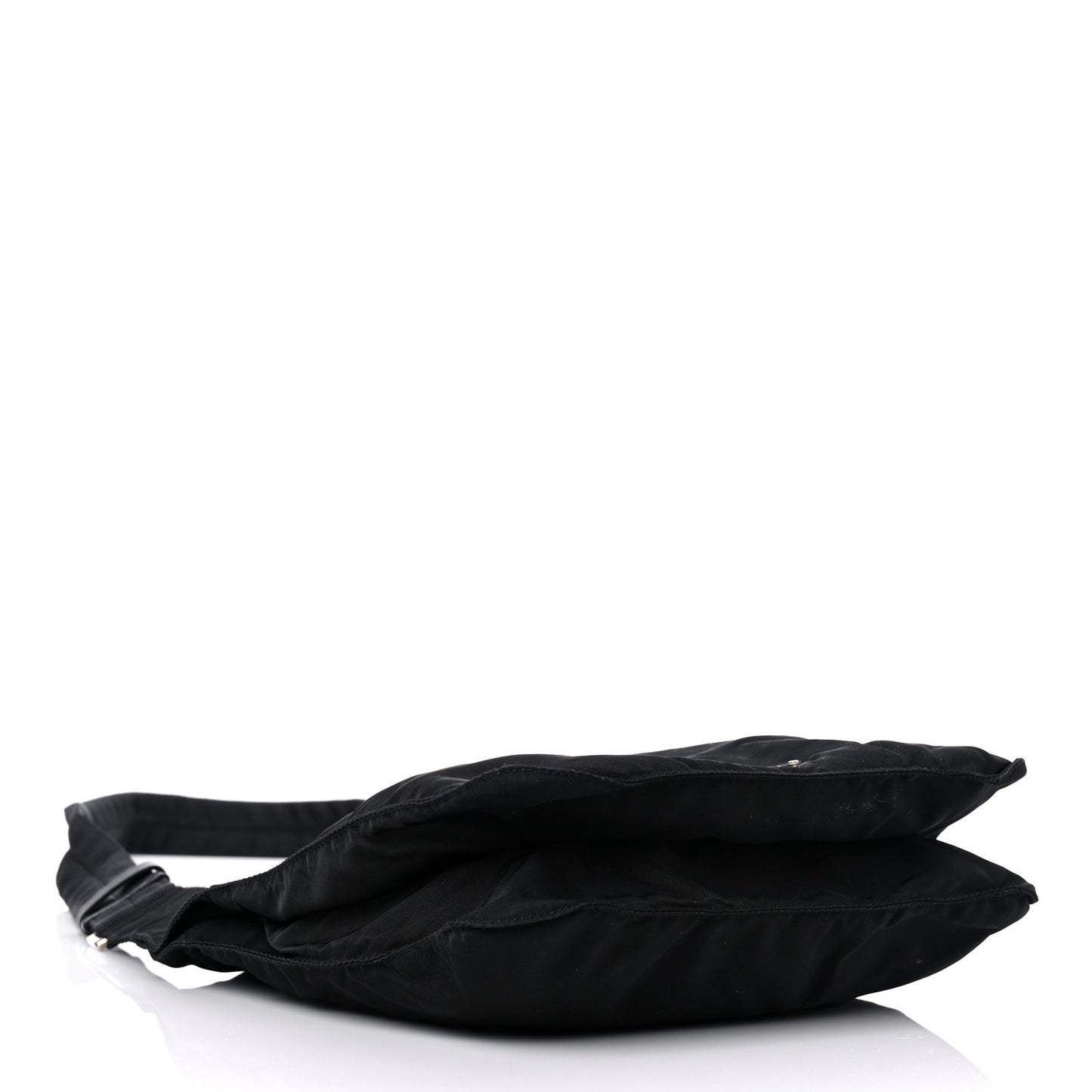 Tessuto Nylon Saffiano Flat Messenger Bag Black