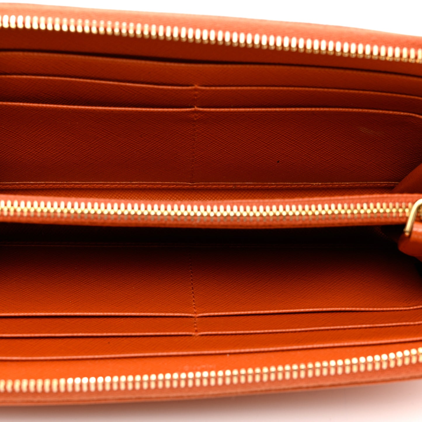 Saffiano Metal Zip Around Wallet Rame
