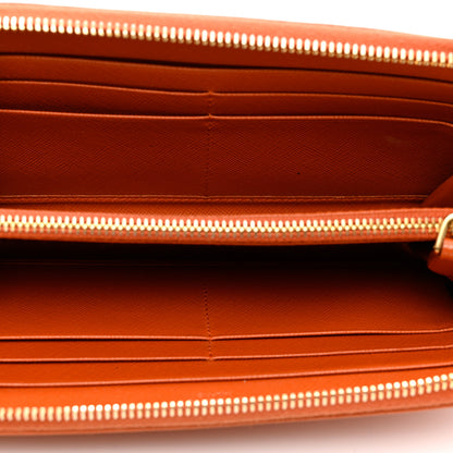 Prada Saffiano Metal Zip Around Wallet Rame 5 of 10