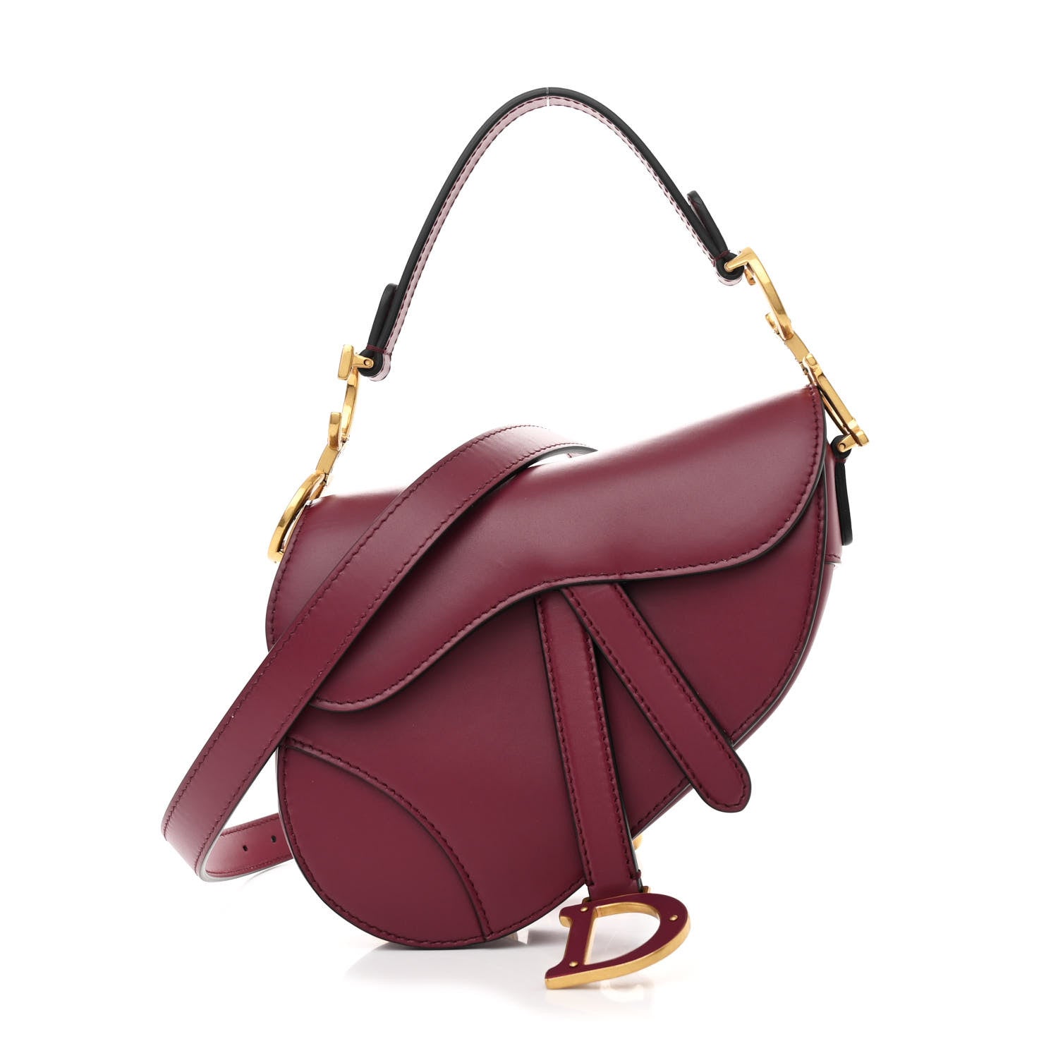 Christian Dior Supple Calfskin Mini Saddle Bag With Strap Purple 1 of 11