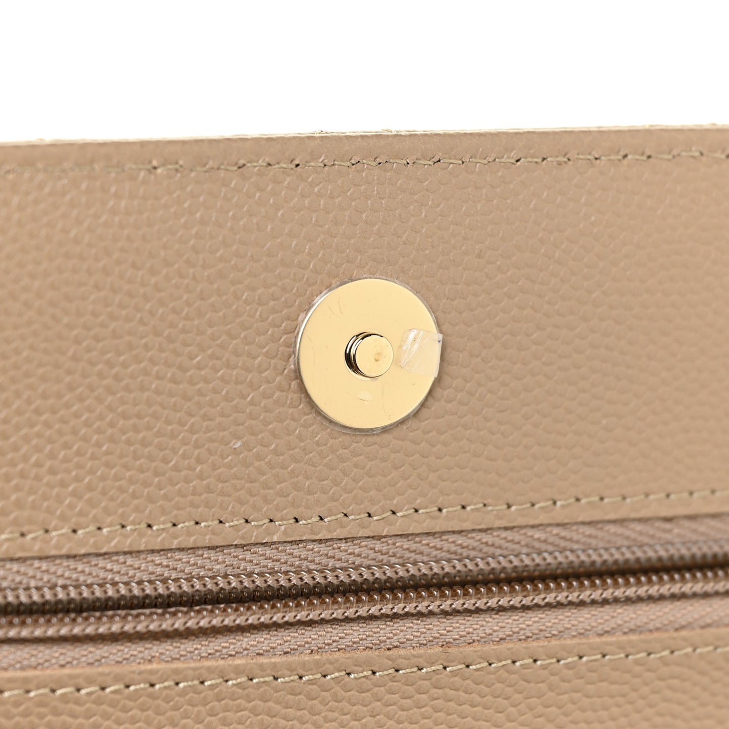 Caviar Quilted Wallet On Chain WOC Beige
