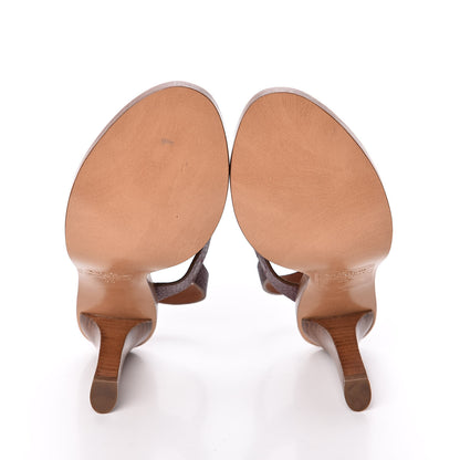 Valentino Garavani Grained Calfskin Rockstud Dragon Sandals 36 Brown 5 of 8