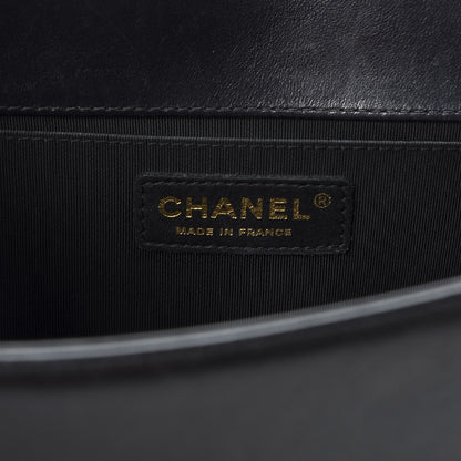 Chanel Lambskin Quilted Medium Boy Flap Pearly Black 7 of 10