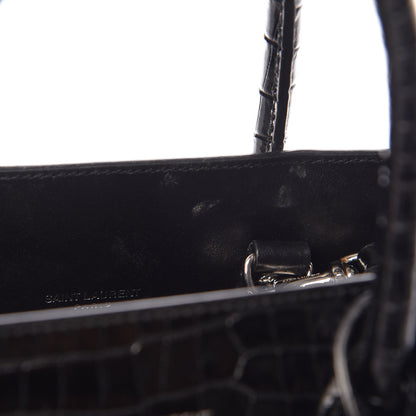 Saint Laurent Calfskin Crocodile Embossed Baby Sac De Jour Black 10 of 10