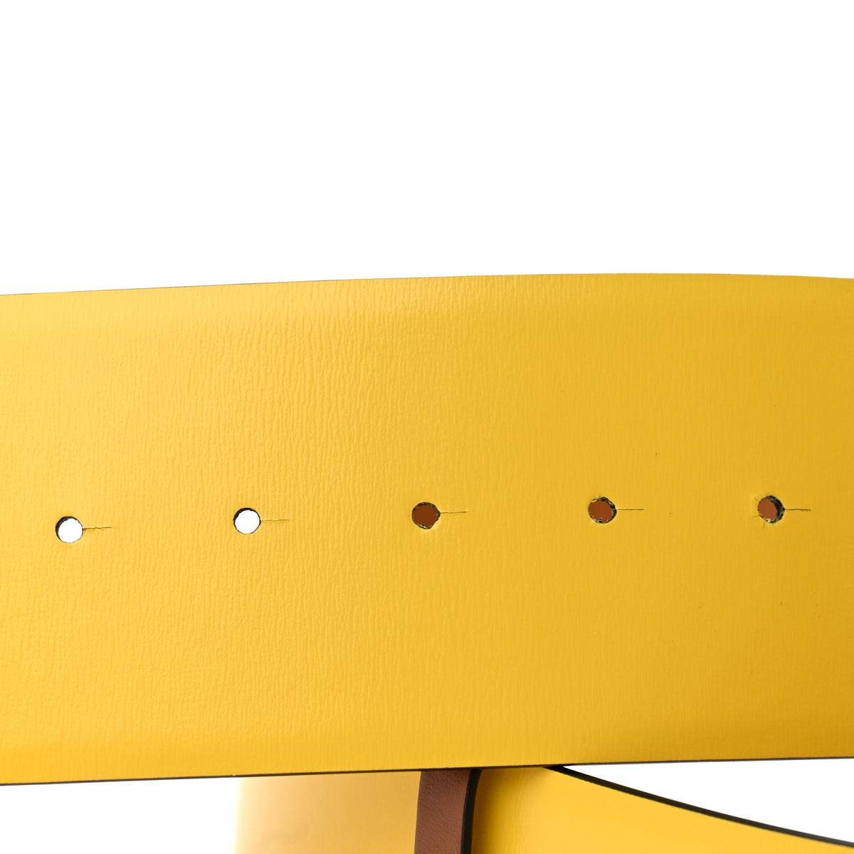 Valentino Garavani Glossy Calfskin VLogo Reversible 70mm Belt 80 32 Saddle Brown Yellow 3 of 10