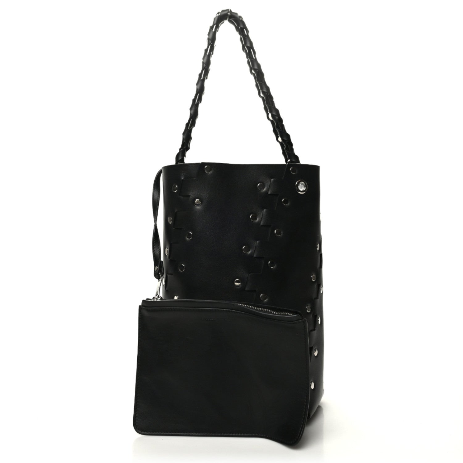 Proenza Schouler Calfskin Medium Studded Hex Bucket Black 1 of 8