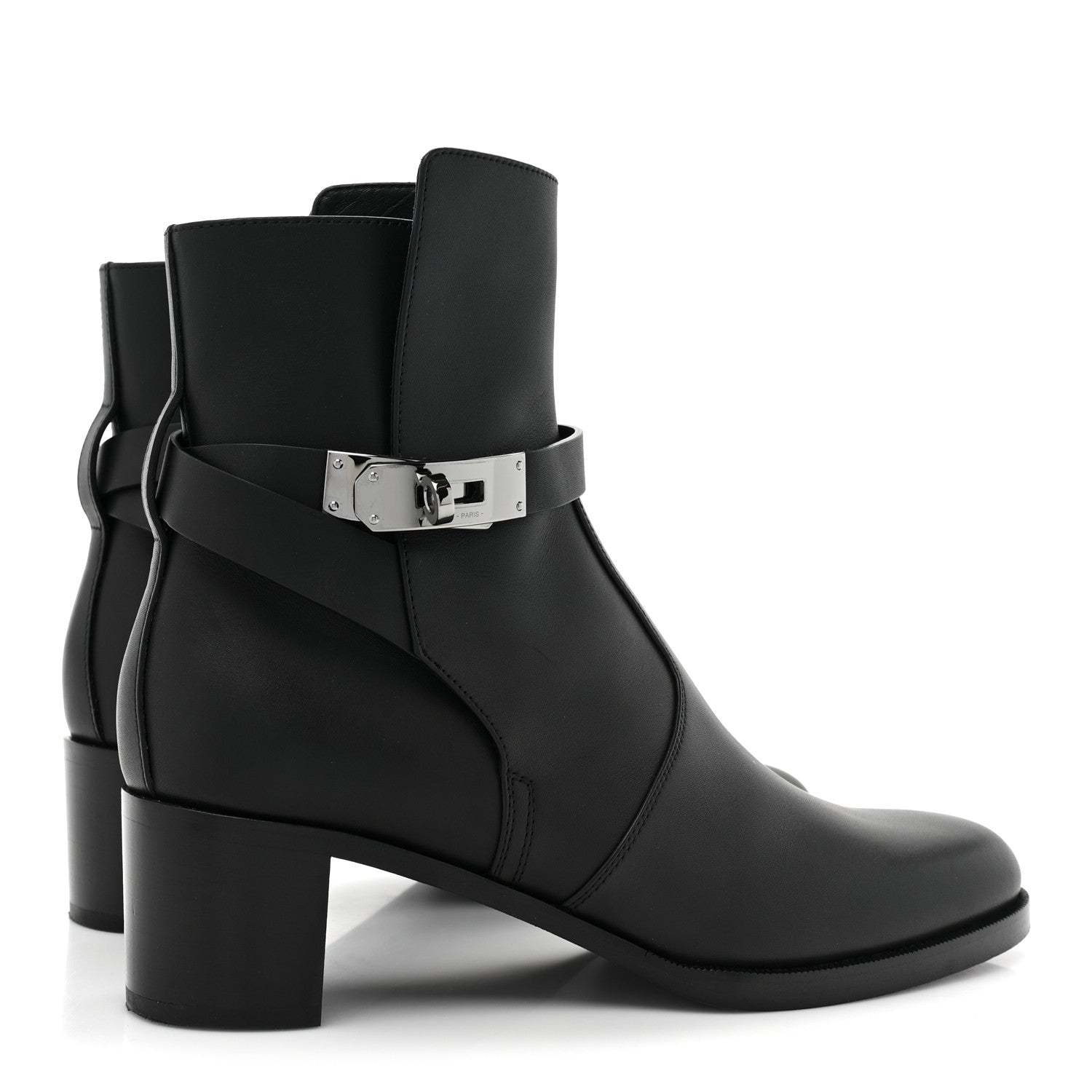Hermes Calfskin Frenchie 50 Ankle Boots 37 Black 4 of 9