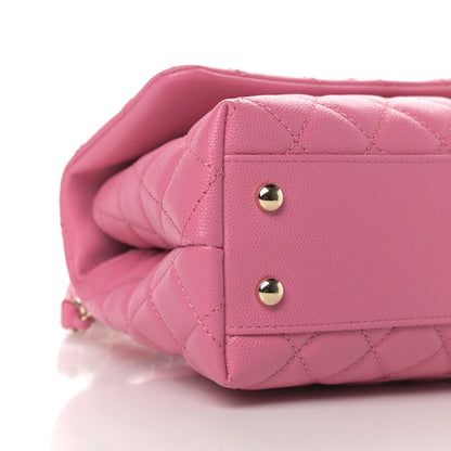 Chanel Caviar Lizard Embossed Quilted Mini Coco Handle Flap Pink 9 of 12
