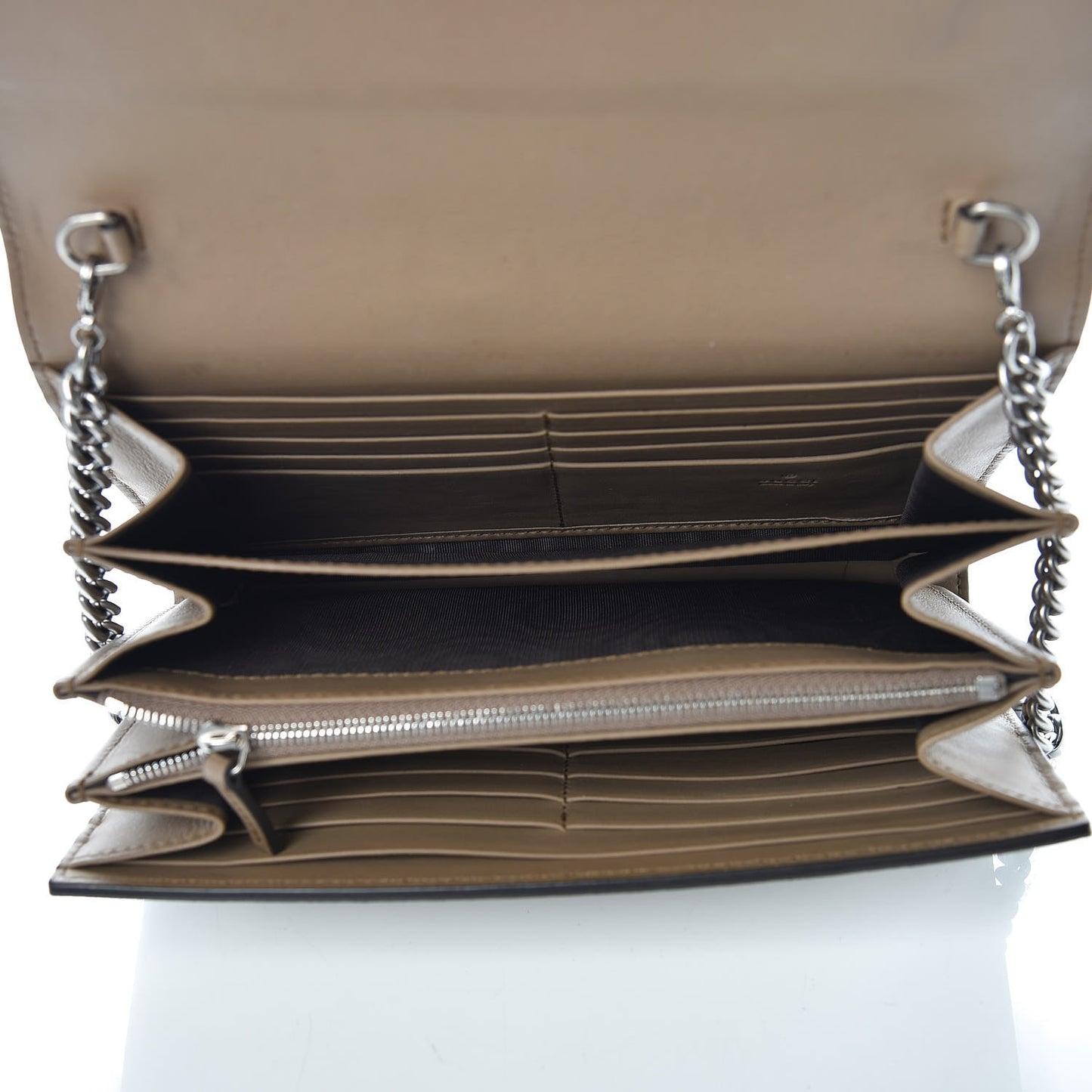 GG Supreme Monogram Mini Dionysus Chain Wallet Beige Taupe