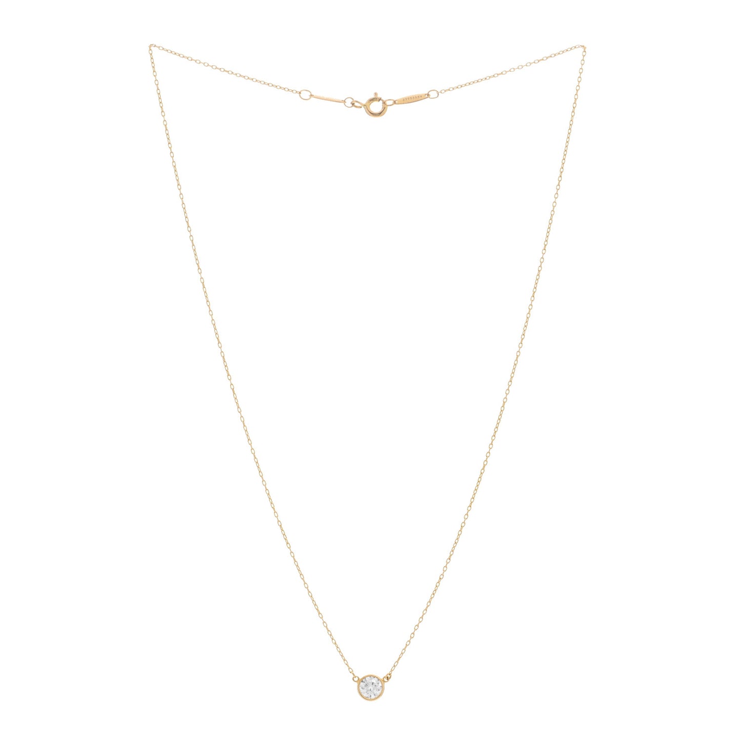 18K Yellow Gold Diamond .43ct Elsa Peretti Diamonds by the Yard Pendant Necklace