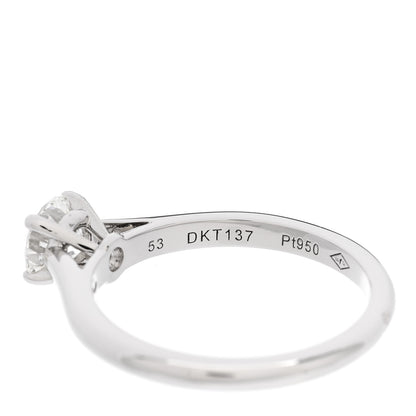 Cartier Platinum Diamond .63ct Solitaire Engagement Ring 53 6.5 6 of 7