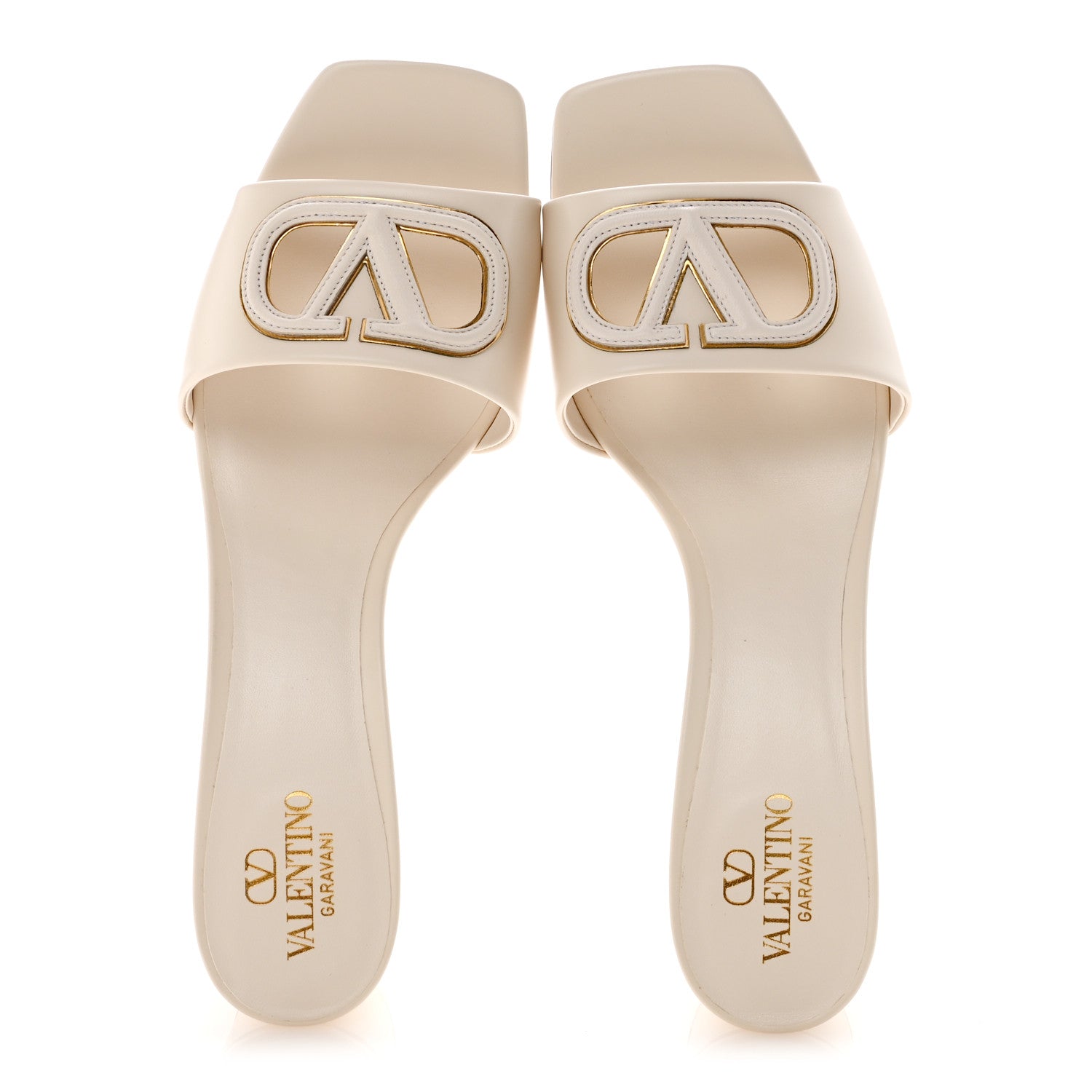 Valentino Garavani Calfskin Vlogo Cut Out 60mm Slide Sandals 41