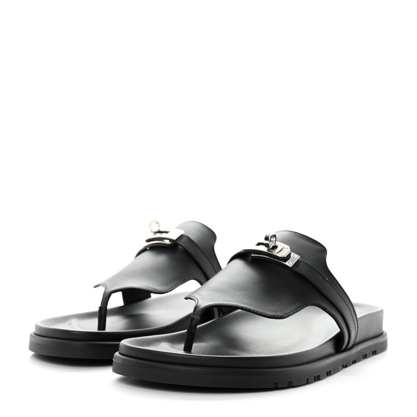 Calfskin Womens Empire Sandals 39 Black