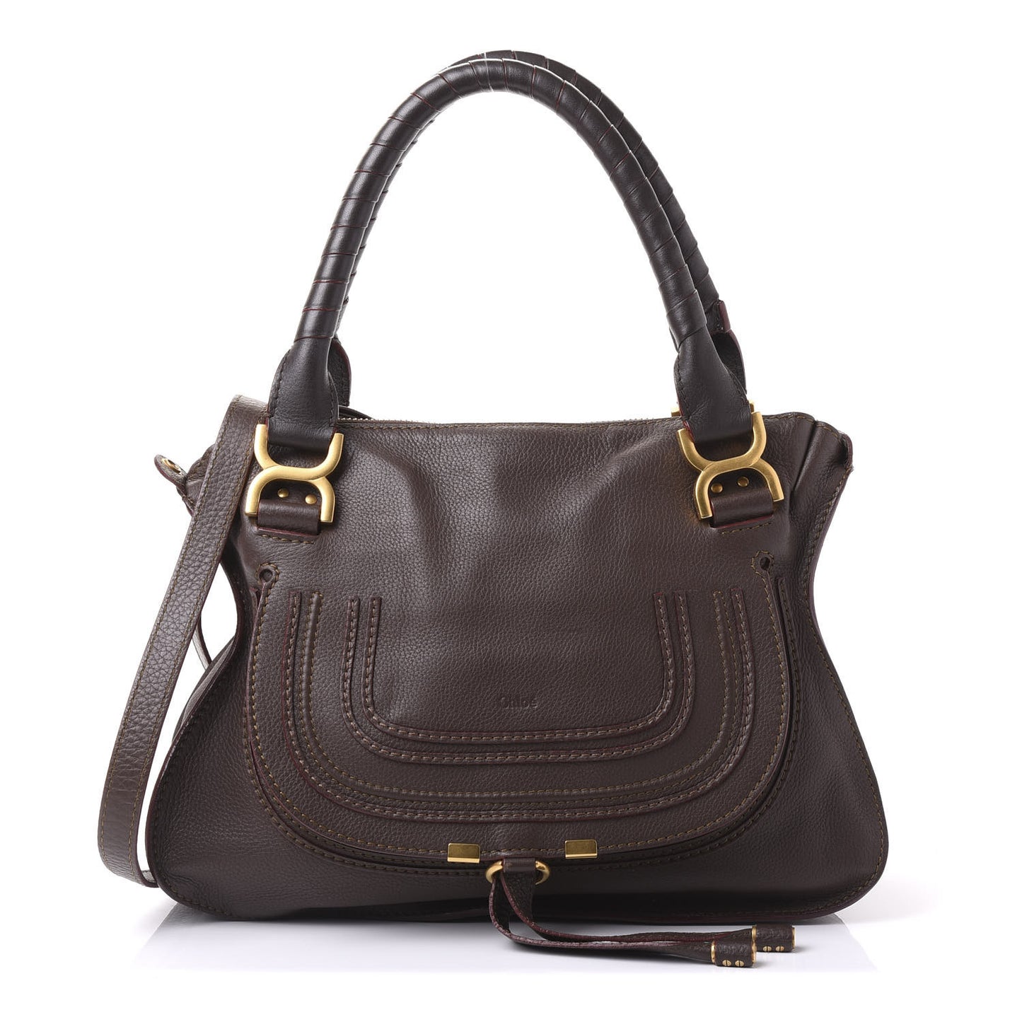 Calfskin Medium Marcie Satchel Truffle