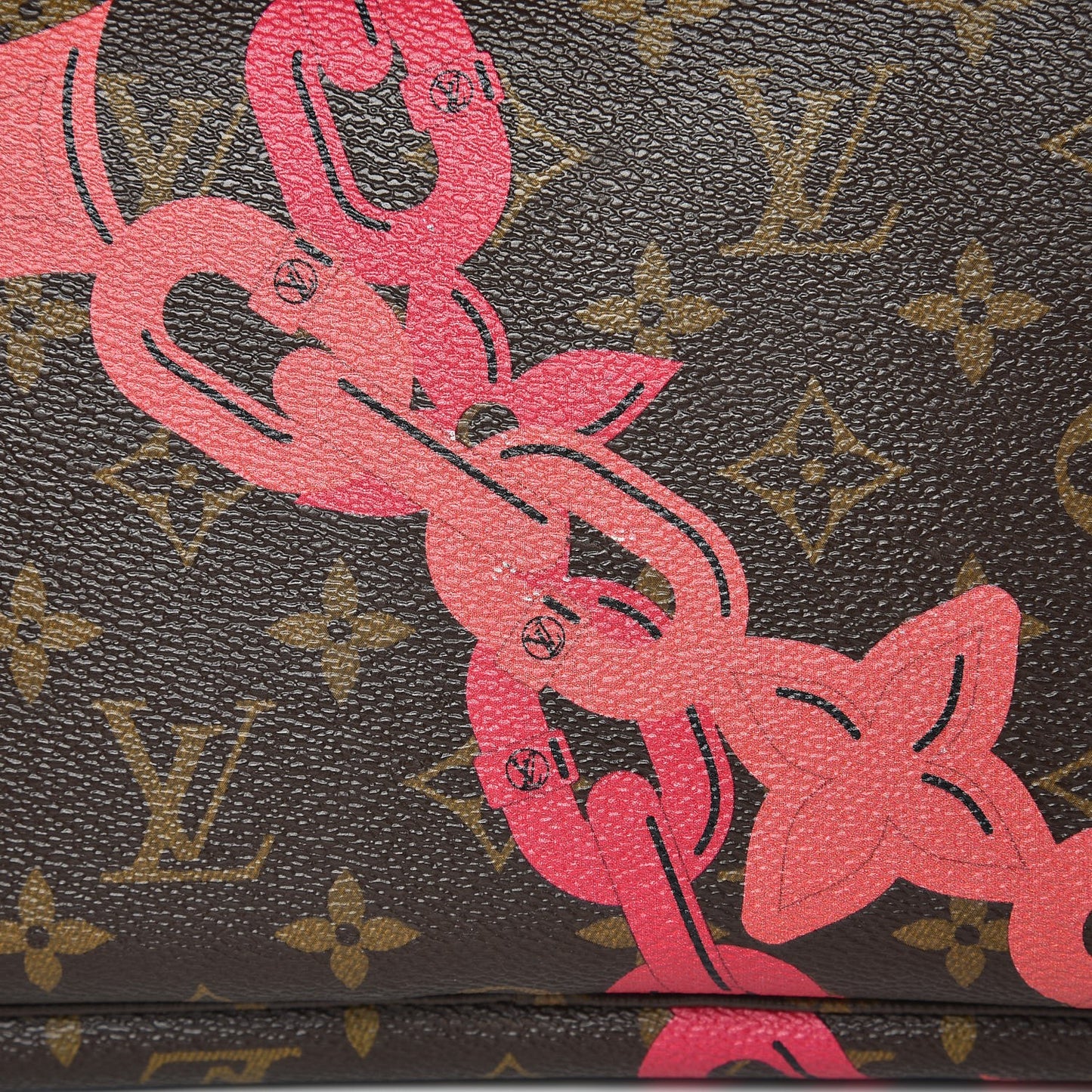 Monogram Bay Neverfull MM Rose Ballerine Poppy