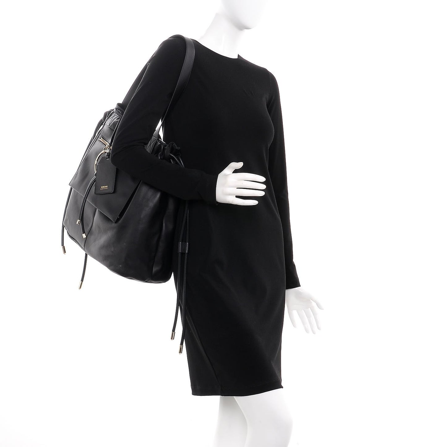 Calfskin Day Dreamer Drawstring Bag Black
