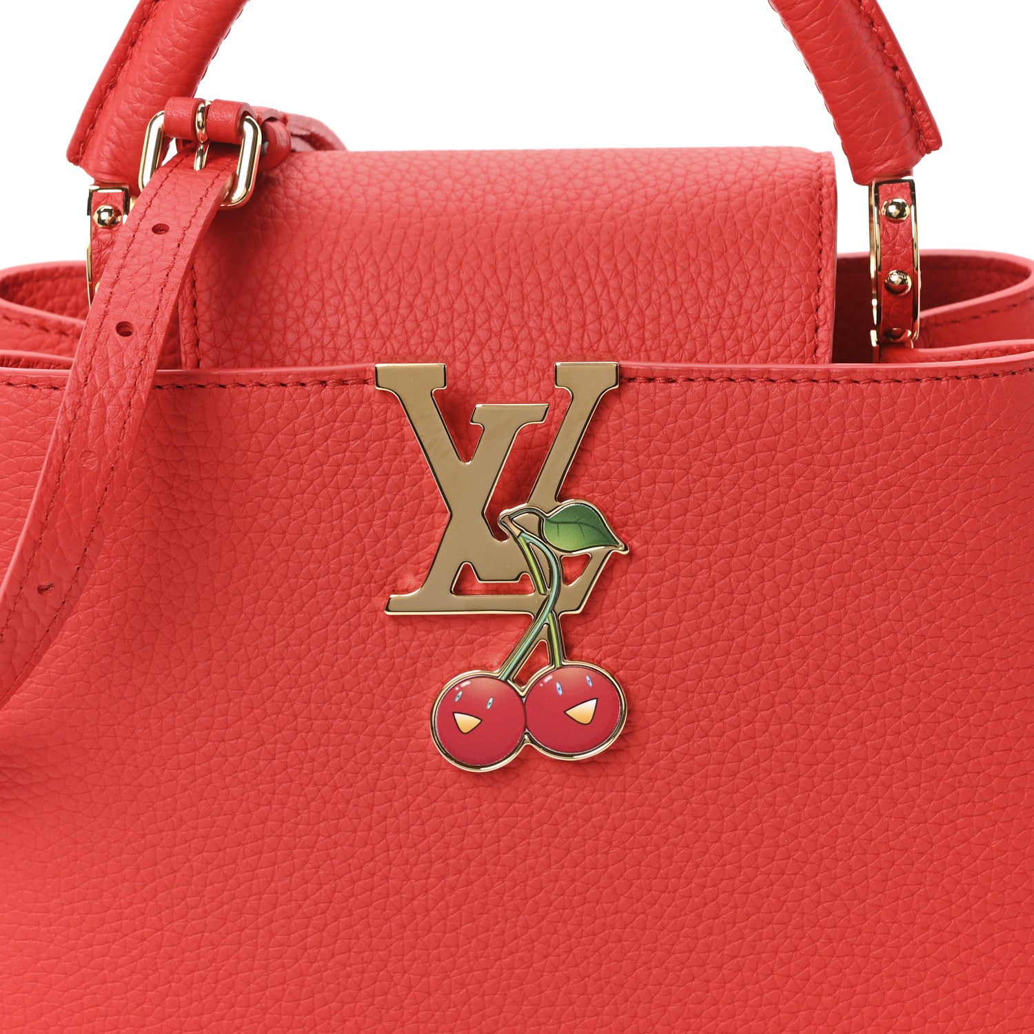 Louis Vuitton LV X TM Taurillon Cerises Capucines BB Rouge 7 of 10