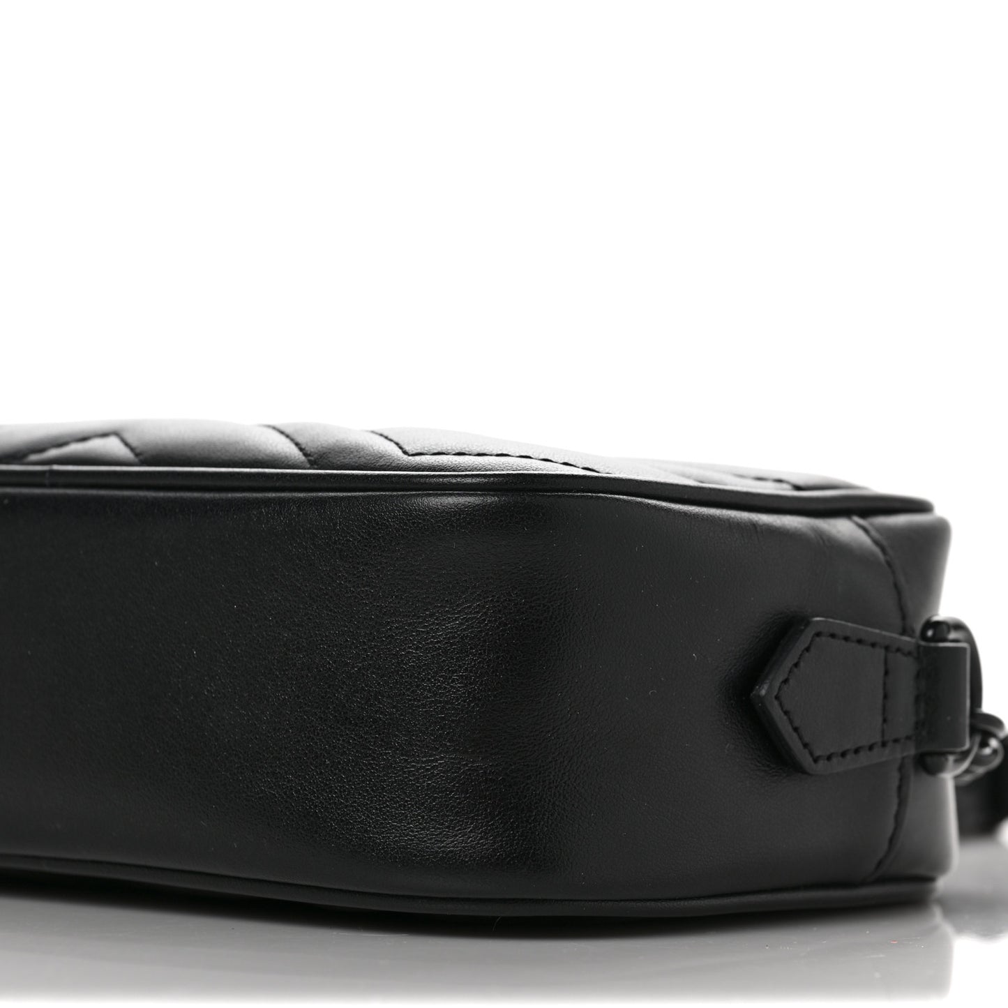 Calfskin Matelasse Monochrome Mini GG Marmont Chain Shoulder Bag Black