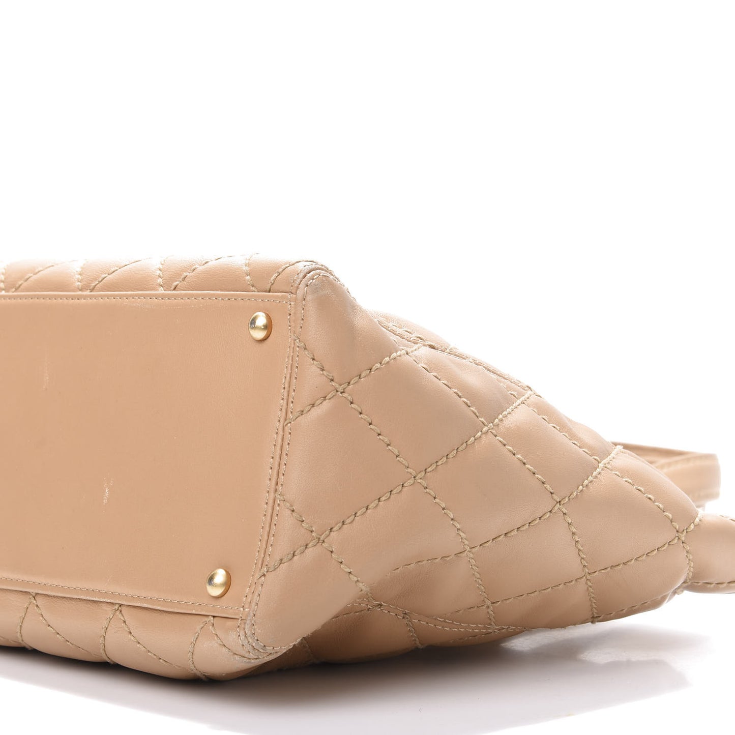 Calfskin Wild Stitch Medium Tote Beige
