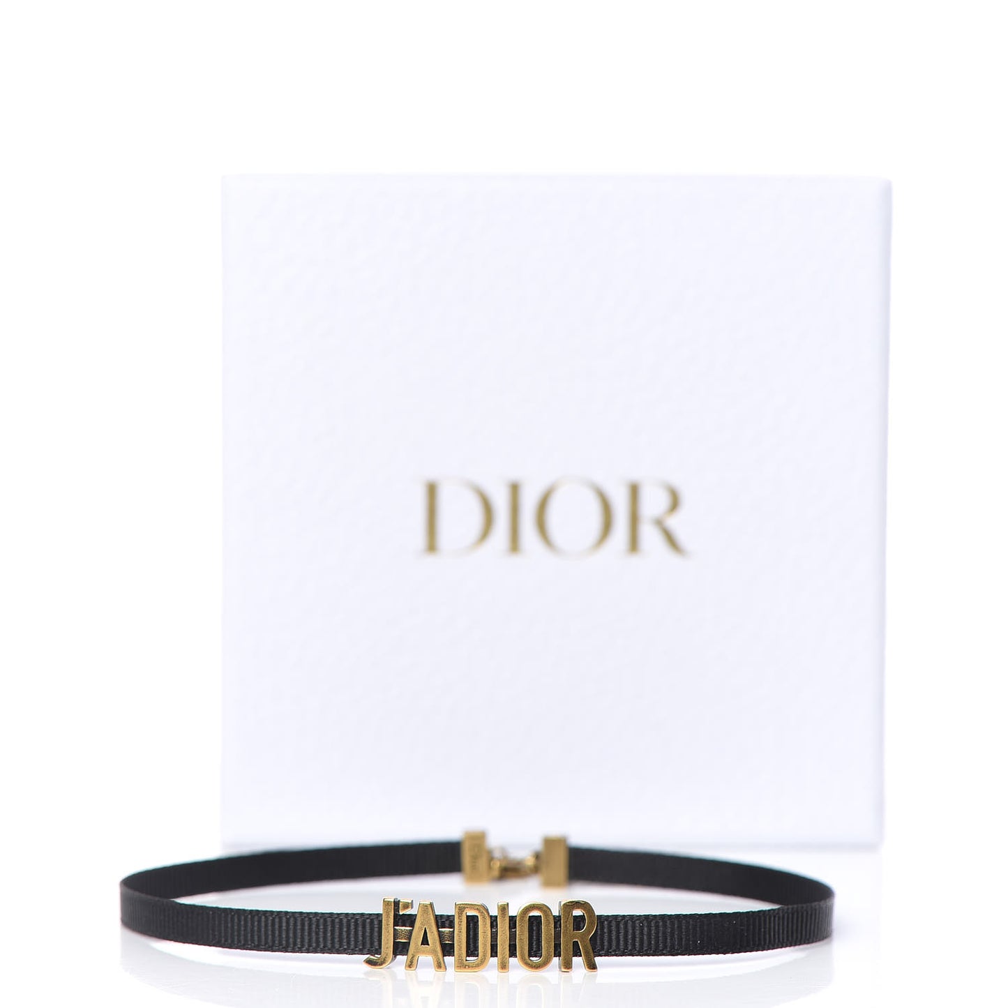 Grosgrain Ribbon J'Adior Logo Choker Necklace Black
