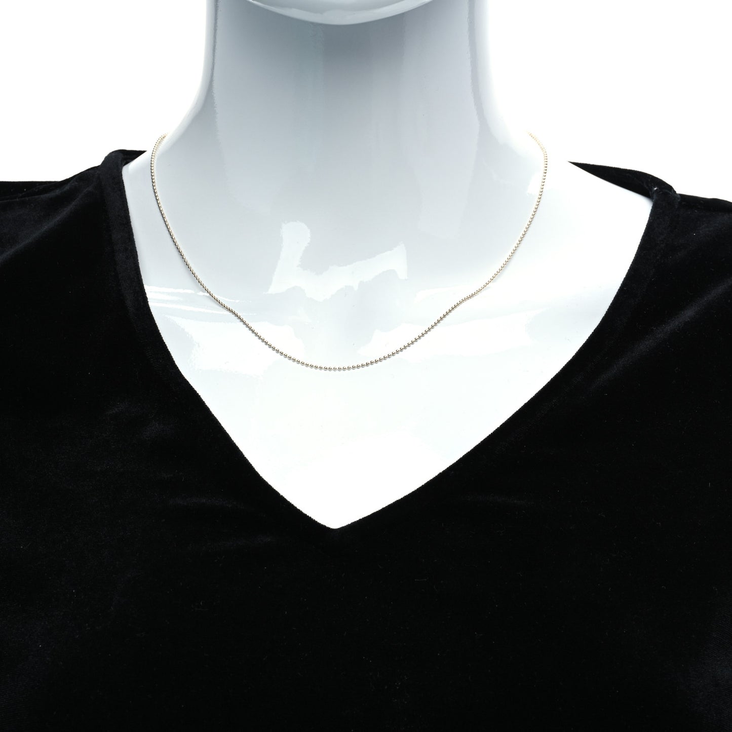 Sterling Silver 1.2mm Bead Chain Necklace 18"