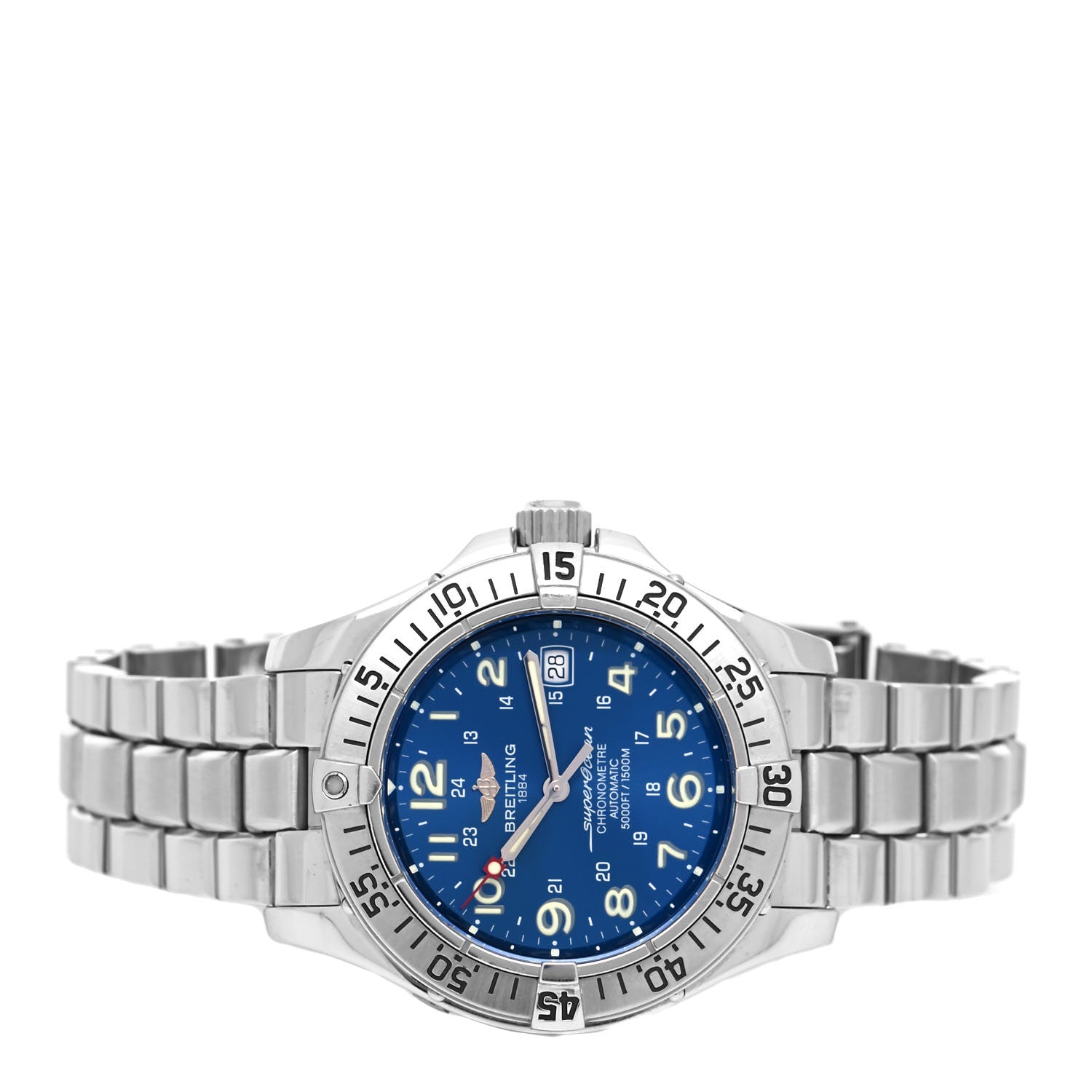 Breitling Stainless Steel 42mm Chronometre Super Ocean Automatic Watch Blue A17360 2 of 4