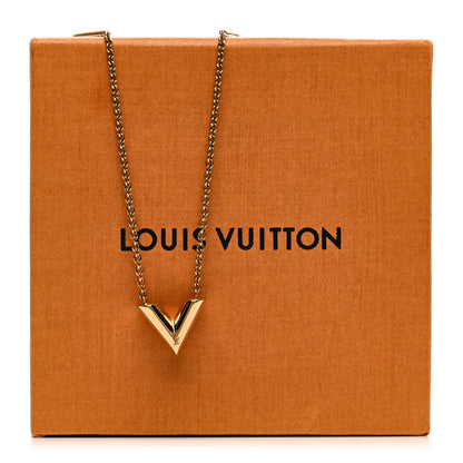 Louis Vuitton Essential V Necklace Gold 7 of 7