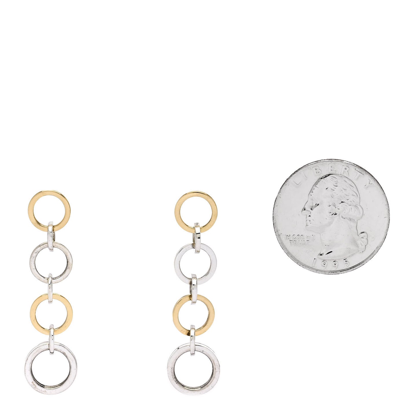 Sterling Silver 18K Yellow Gold Multi Circle Dangle Earrings