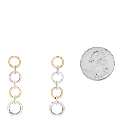 Tiffany Sterling Silver 18K Yellow Gold Multi Circle Dangle Earrings 2 of 4