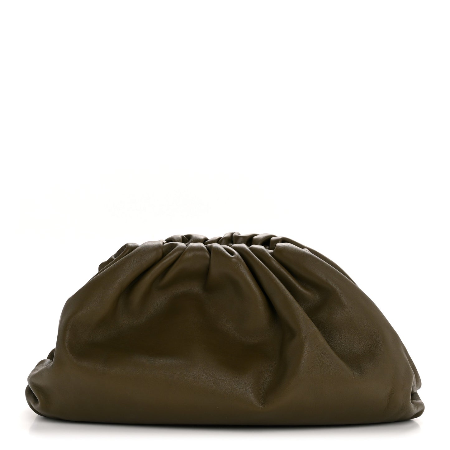 Smooth Butter Calf The Pouch Oversized Clutch Kaki Fondent