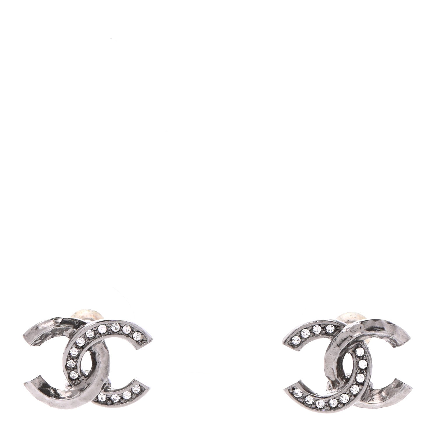 Chanel Ruthenium Crystal CC Earrings 1 of 4