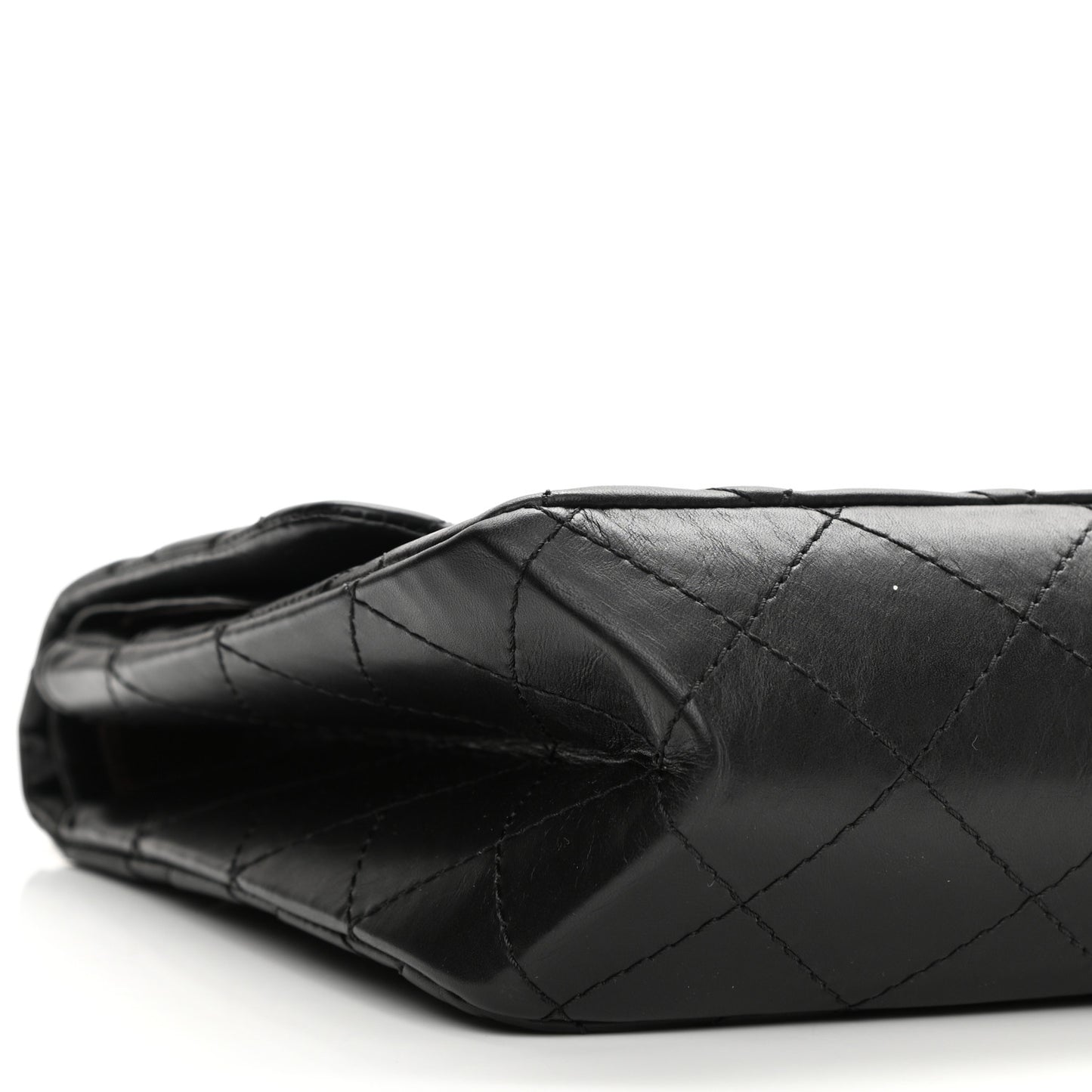 Aged Calfskin Quilted 2.55 Reissue 227 Flap Black