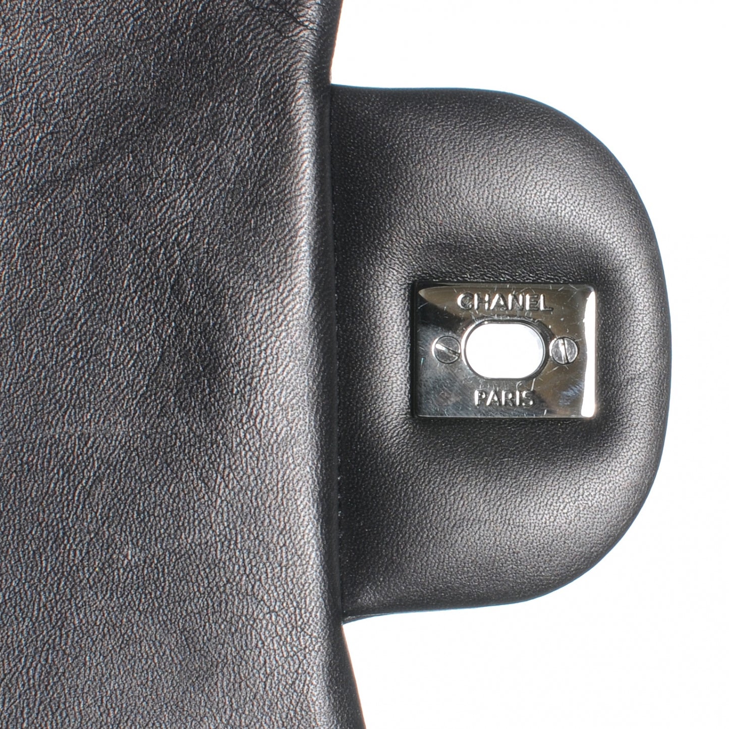 Lambskin Quilted Jumbo Single Flap Dark Metallic Grey