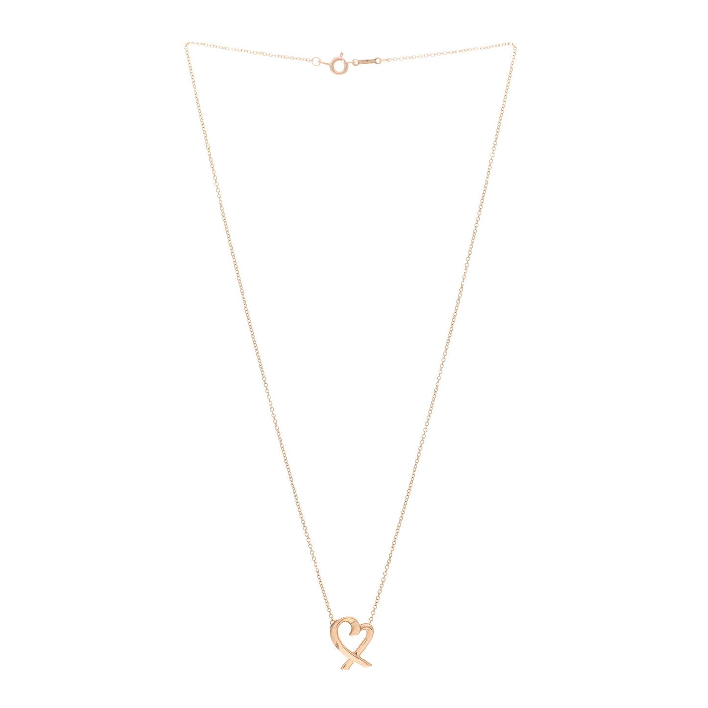 18K Rose Gold Small Paloma Picasso Loving Heart Pendant Necklace