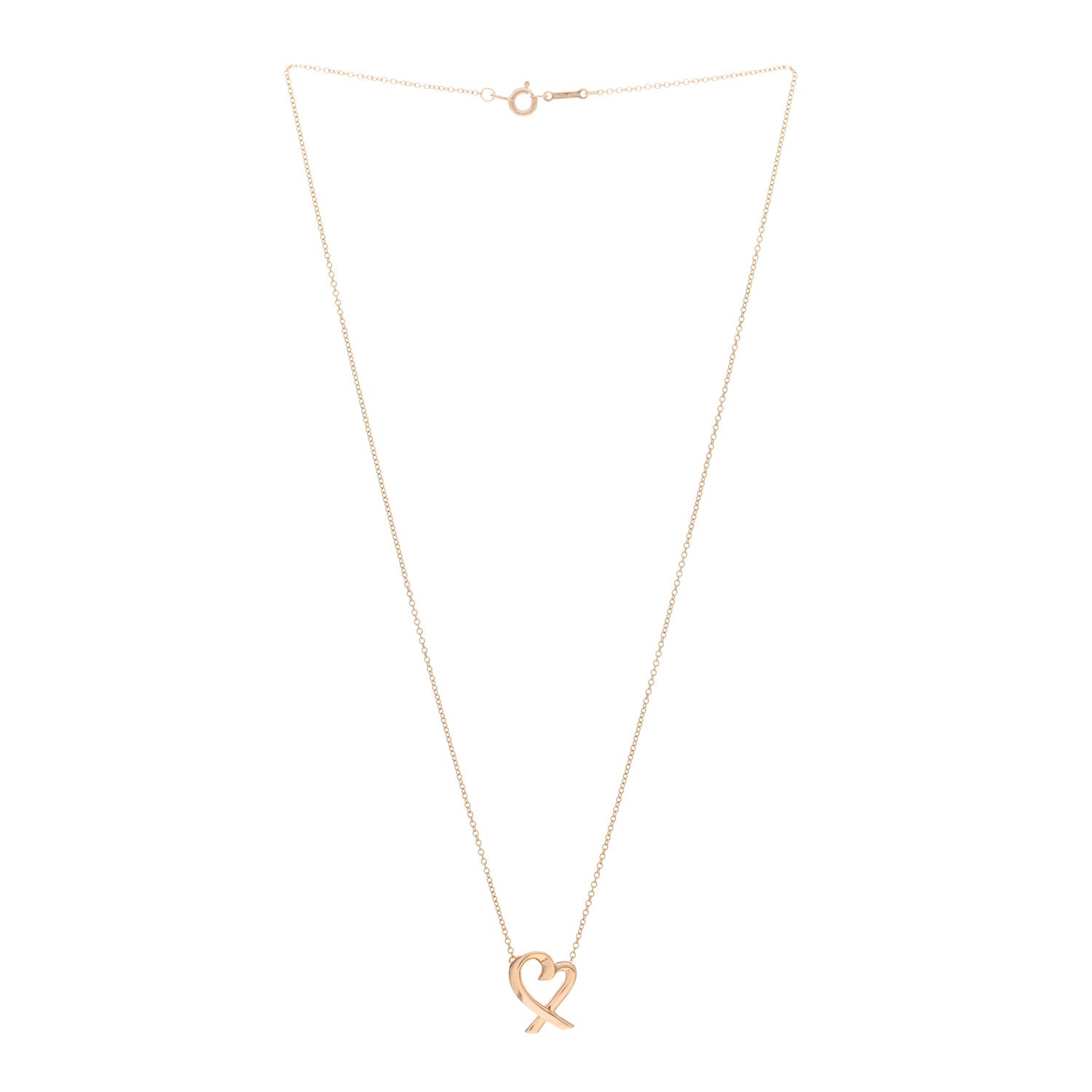 Tiffany 18K Rose Gold Small Paloma Picasso Loving Heart Pendant Necklace 3 of 4