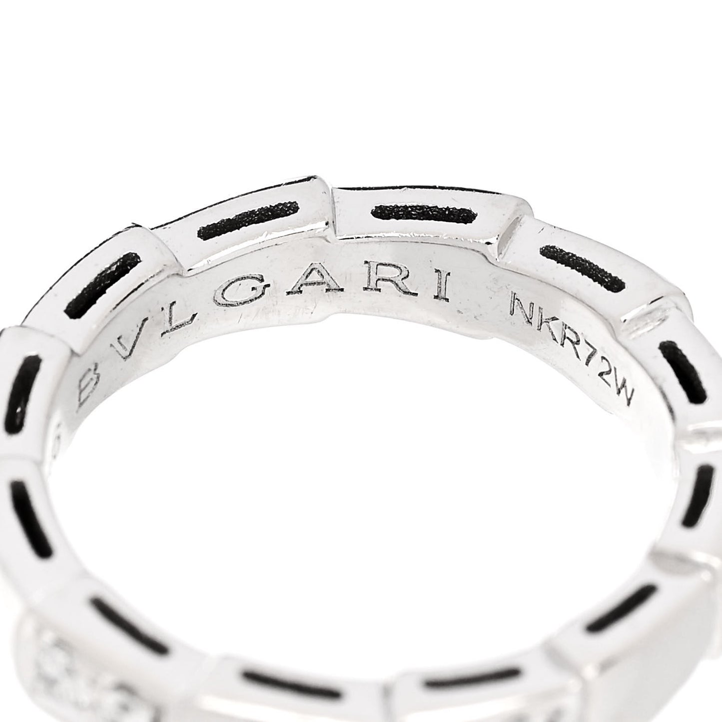 18K White Gold Diamond Serpenti Viper Band Ring 46 3.75