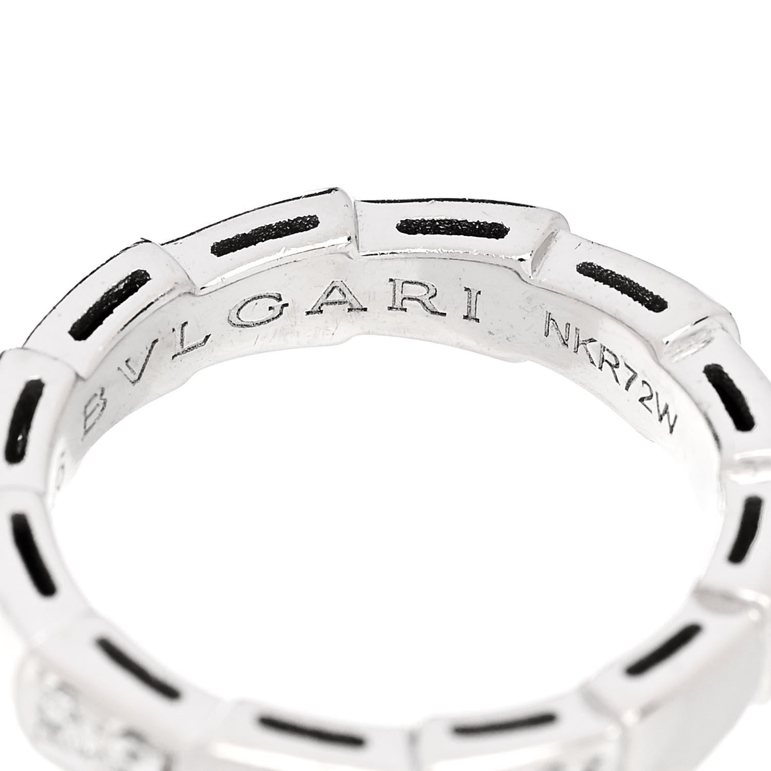 Bulgari 18K White Gold Diamond Serpenti Viper Band Ring 46 3.75 5 of 6