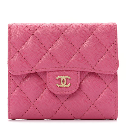 Chanel Caviar Quilted Compact Flap Wallet Pink 1 of 8
