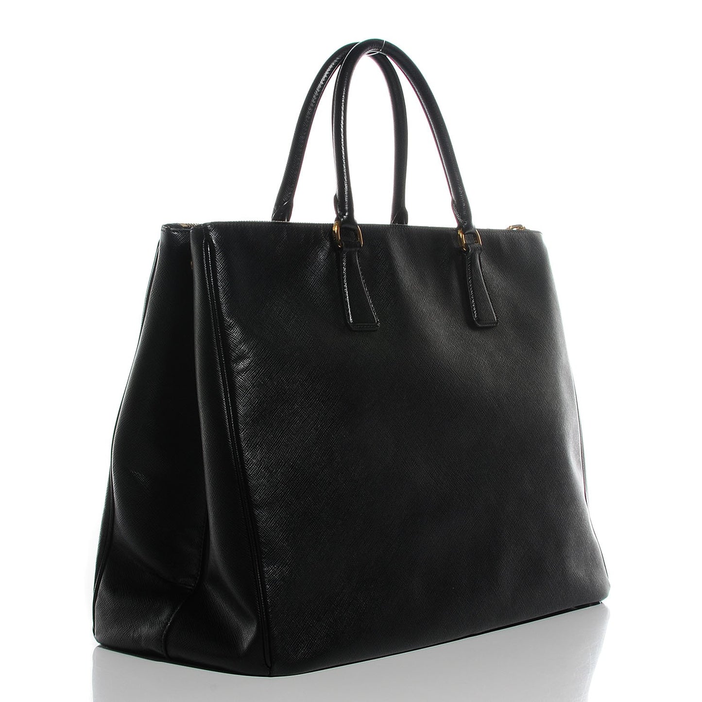 Saffiano Lux Extra Large Galleria Double Zip Tote Black